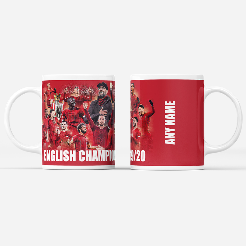 Liverpool 2019/2020 Champions Inspired 'Personalised' Football Mug With Optional Coaster Set