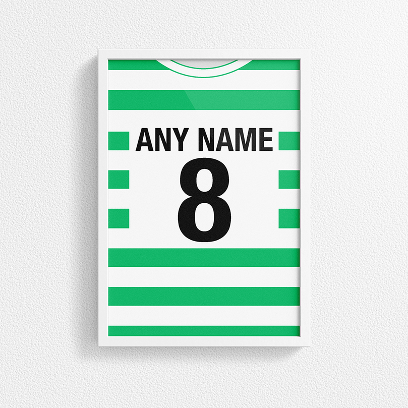 Sporting Lisbon Retro Home Kit Shirt Inspired Colours for Personalised Football Poster Print. Perfect item for the Leões fan.