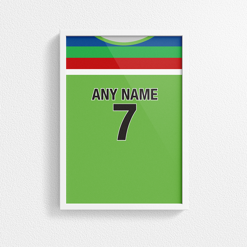 Pakistan Cricket World Cup Retro Kit Inspired 'Personalised' Poster Print.