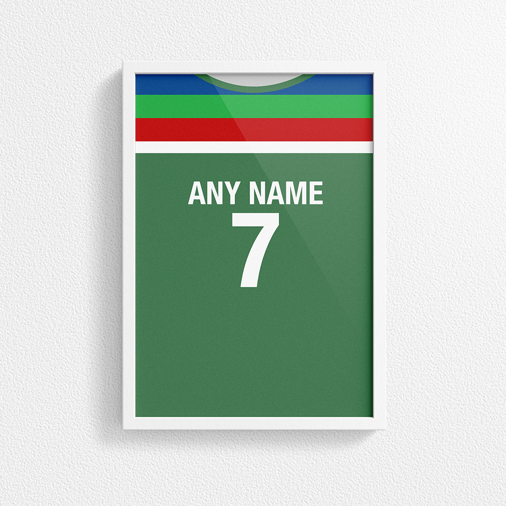 Ireland Cricket World Cup Retro Kit Inspired 'Personalised' Poster Print.