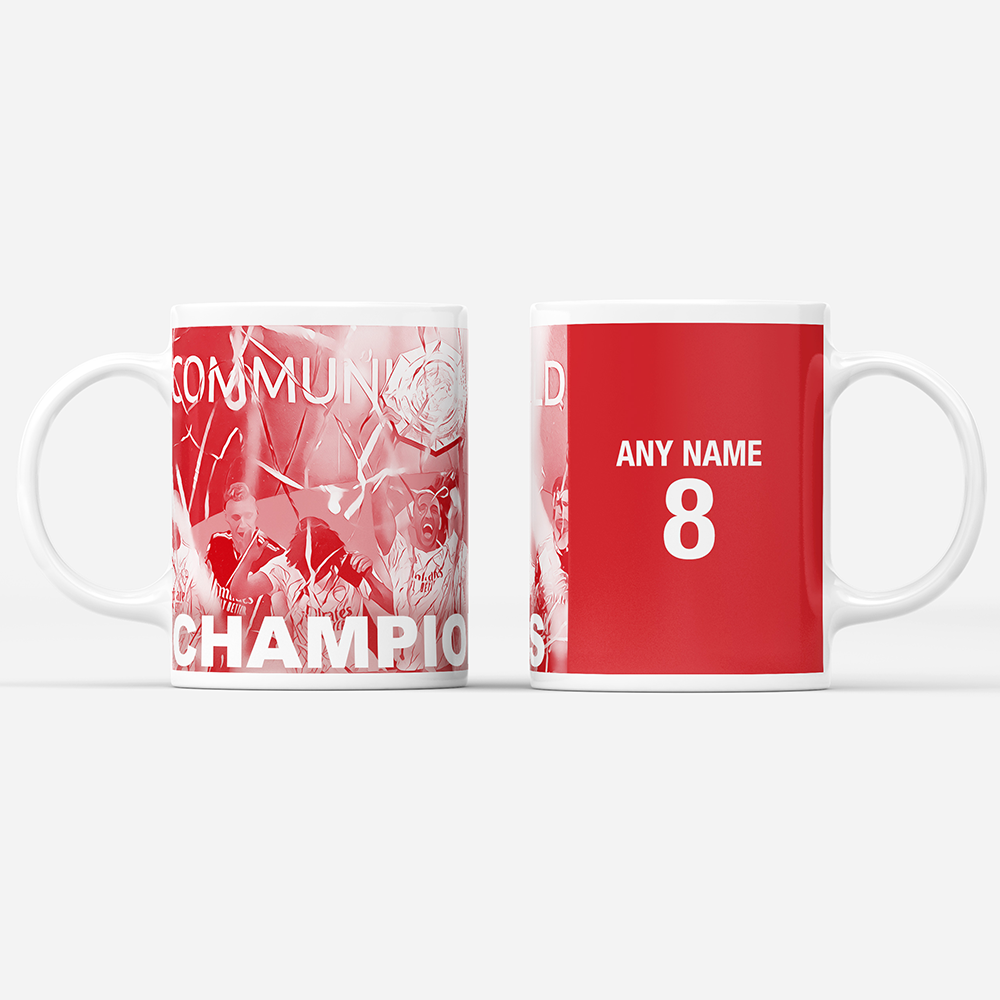 Arsenal 2020 Community Champions Inspired 'Personalised' Football Mug.