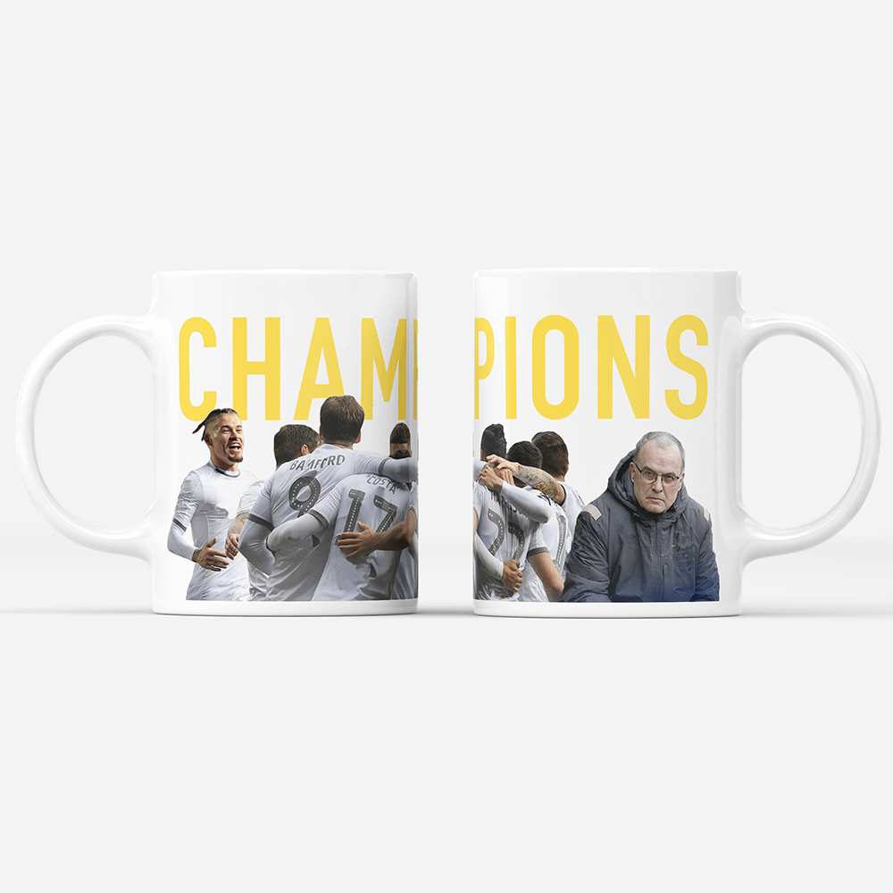 Leeds 2019/2020 Champions Inspired Football Mug With Optional Coaster Set. Perfect item for The Peacocks fan.