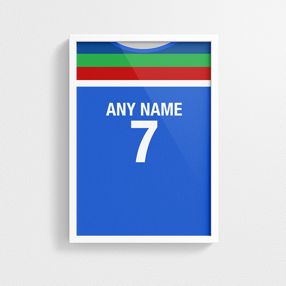 Afghanistan Cricket World Cup Retro Kit Inspired 'Personalised' Poster Print.