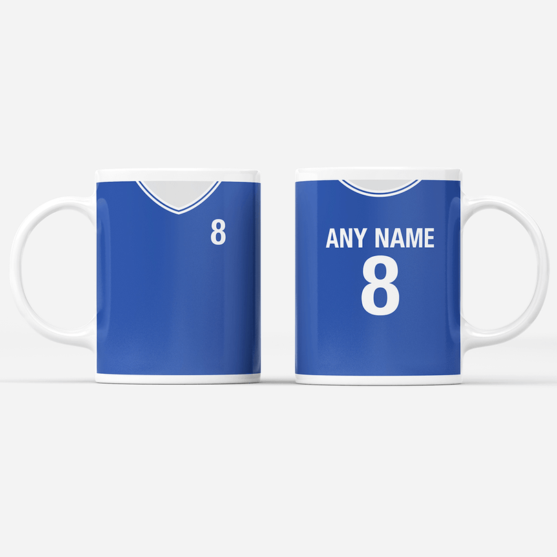 Scotland Retro Style Home Kit Shirt Inspired Colours for Personalised Football Mug with optional Coaster.