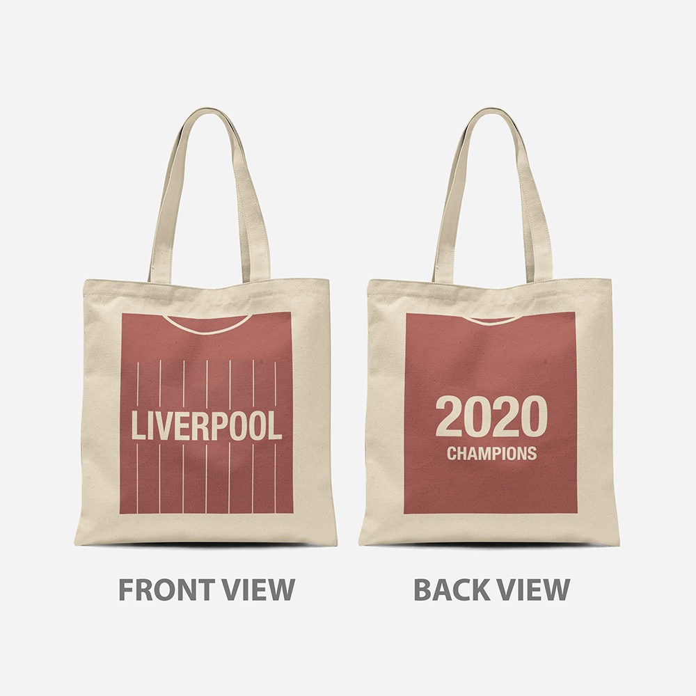 Liverpool 2019/2020 Inspired Home Kit 2020 Champions Football Tote Bag.