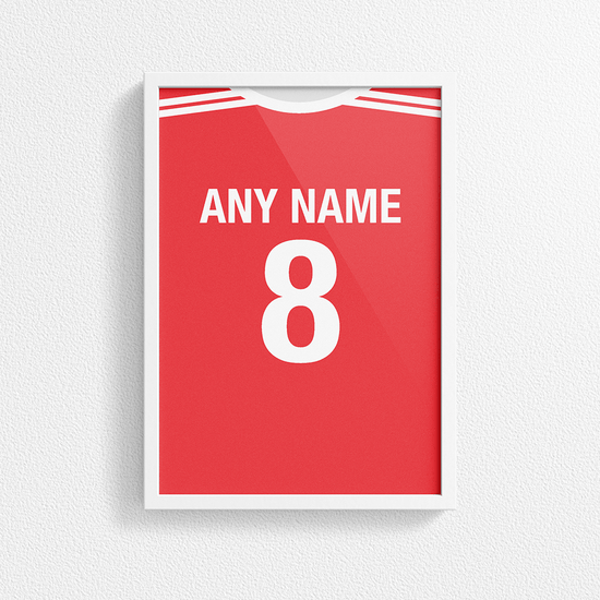 Switzerland Retro Home Kit Shirt Inspired Colours for Personalised Football Poster Print. Perfect item for The Nati fan.