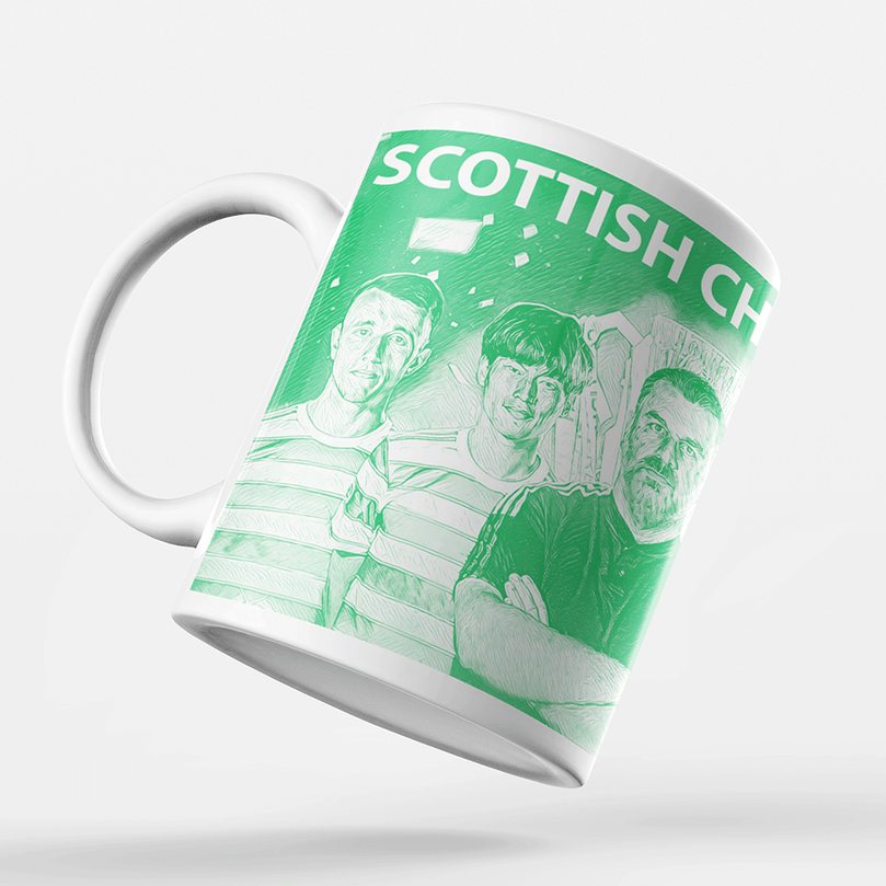 Celtic 2021/2022 Scottish Champions Inspired 'Personalised' Football Mug With Optional Coaster Set