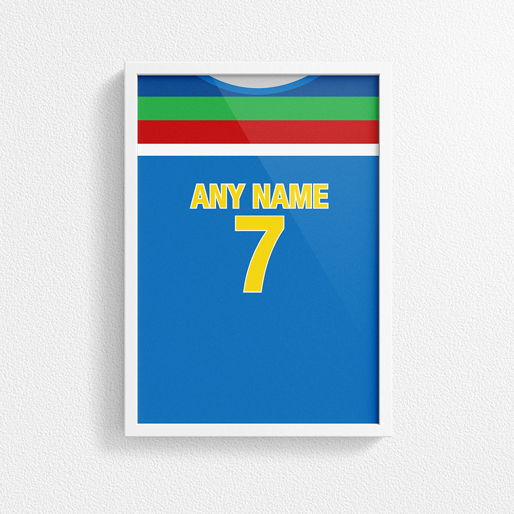 Sri Lanka Cricket World Cup Retro Kit Inspired 'Personalised' Poster Print.