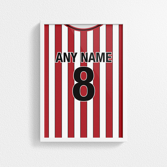 Southampton Retro Style Home Kit Shirt Inspired Colours for Personalised Football Mug with optional Coaster.