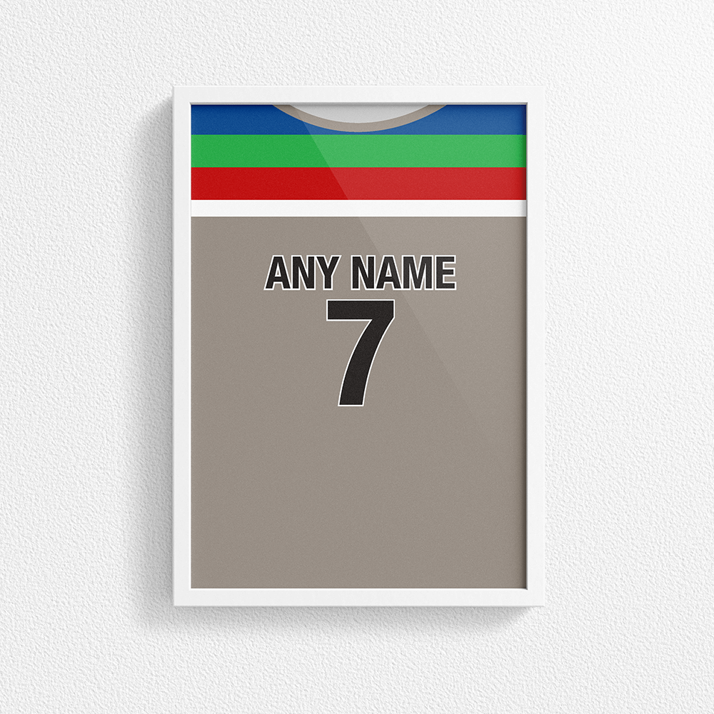 New Zealand Cricket World Cup Retro Kit Inspired 'Personalised' Poster Print.