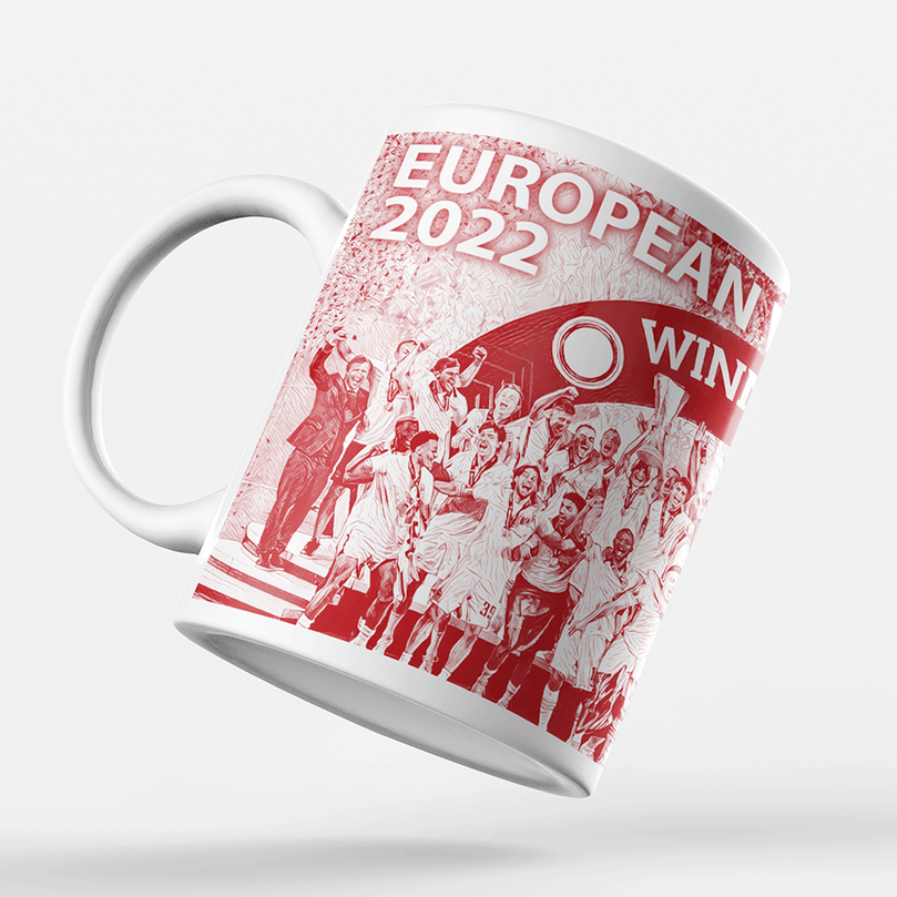 Frankfurt 2022 Europa Champions Inspired 'Personalised' Football Mug With Optional Coaster Set