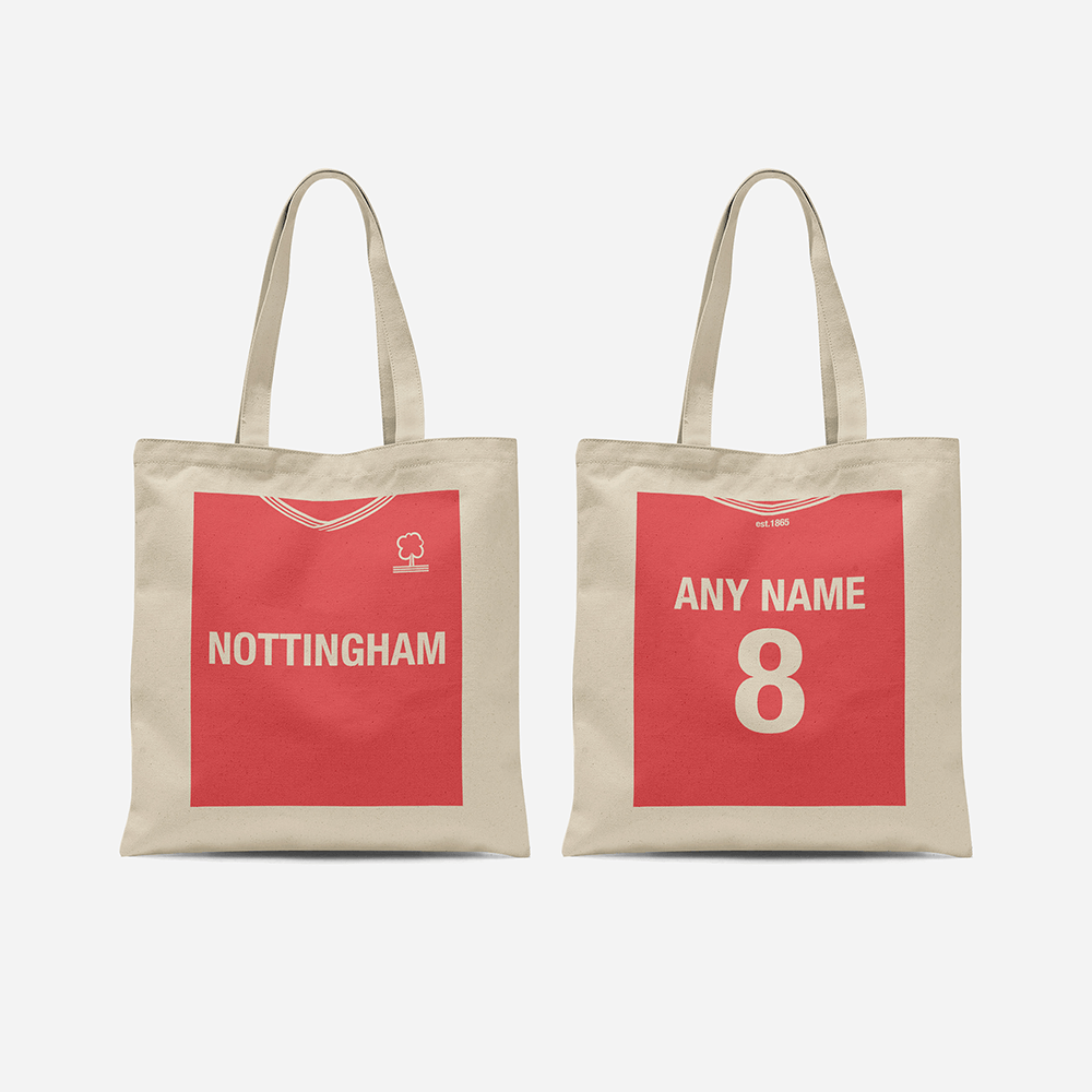 Nottingham 2020/2021 Inspired Home Kit Colours 'Personalised' Football Tote Bag.