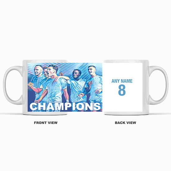 Coventry City 2019/2020 Champions Inspired Colours for Personalised Football Mug with optional Coaster. Perfect item for The Sky Blues fan.