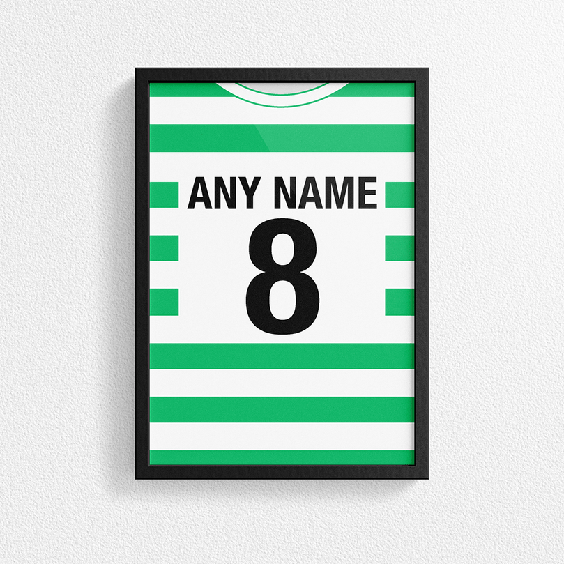 Sporting Lisbon Retro Home Kit Shirt Inspired Colours for Personalised Football Poster Print. Perfect item for the Leões fan.