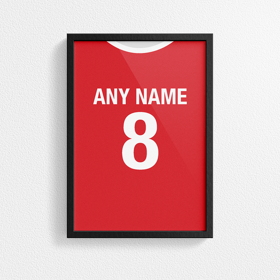 Nottingham Retro Home Kit Shirt Inspired Colours for Personalised Football Poster Print.