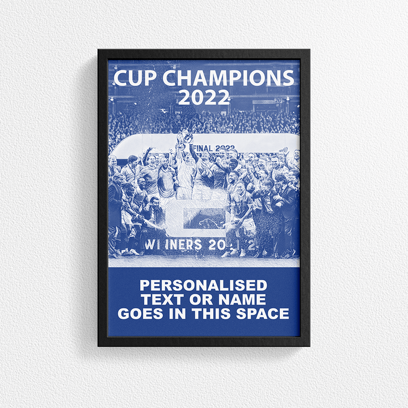 Rangers 2022 Scottish Cup Winners Inspired 'Personalised' Football Poster Print