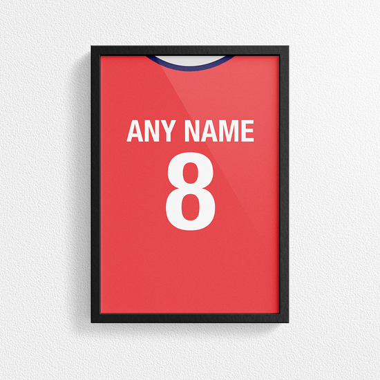 Czech Republic Retro Home Kit Shirt Inspired Colours for Personalised Football Poster Print. Perfect item for the Lokomotiva fan.