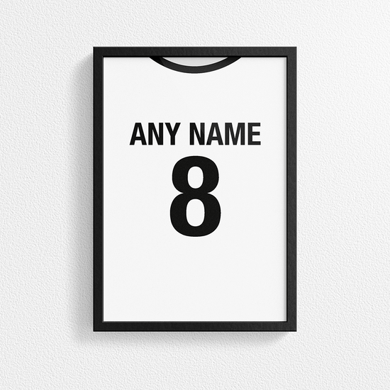 Fulham Retro Home Kit Shirt Inspired Colours for Personalised Football Poster Print.