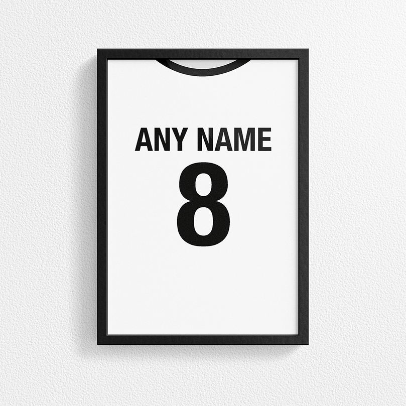 Fulham Retro Home Kit Shirt Inspired Colours for Personalised Football Poster Print.