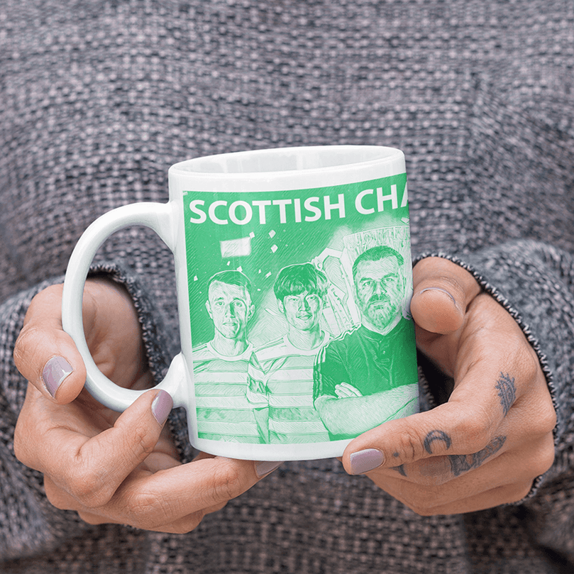 Celtic 2021/2022 Scottish Champions Inspired 'Personalised' Football Mug With Optional Coaster Set