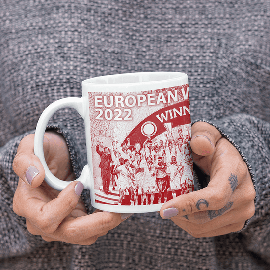 Frankfurt 2022 Europa Champions Inspired 'Personalised' Football Mug With Optional Coaster Set