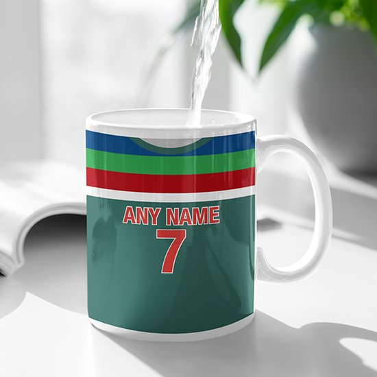 Bangladesh Retro Style Home Kit Shirt Inspired Colours for Personalised Football Mug with optional Coaster. Perfect item for the Tigers fan.