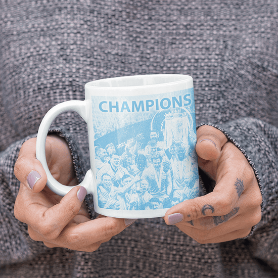 Manchester City 2021/2022 Champions Inspired 'Personalised' Football Mug With Optional Coaster Set