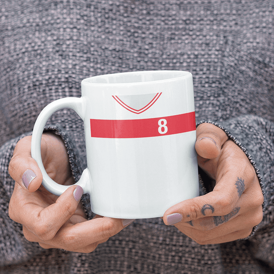 Turkey Retro Style Home Kit Shirt Inspired Colours for Personalised Football Mug with optional Coaster. Perfect item for the Ay-Yıldızlılar fans.