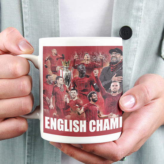 Liverpool 2019/2020 Champions Inspired 'Personalised' Football Mug With Optional Coaster Set