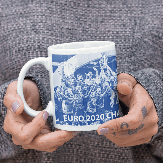 Italy 2020 Euro Champions InspiredPersonalised Football Mug with optional Coaster. Perfect item for the Azzurri fan.