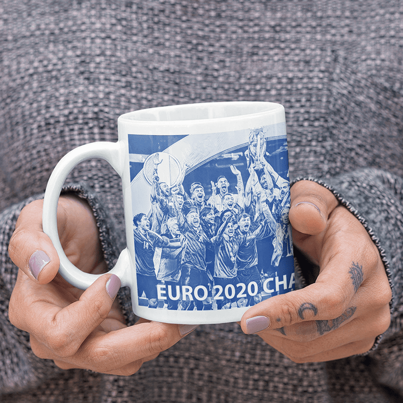 Italy 2020 Euro Champions InspiredPersonalised Football Mug with optional Coaster. Perfect item for the Azzurri fan.