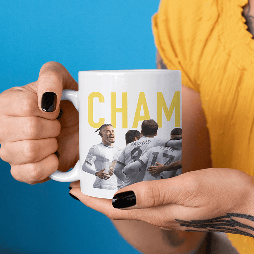 Leeds 2019/2020 Champions Inspired Football Mug With Optional Coaster Set. Perfect item for The Peacocks fan.