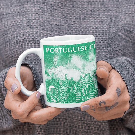 Sporting CP Lisbon 2020/2021 Portuguese Champions Inspired Personalised Football Mug with optional Coaster. Perfect item for the Leões fan.