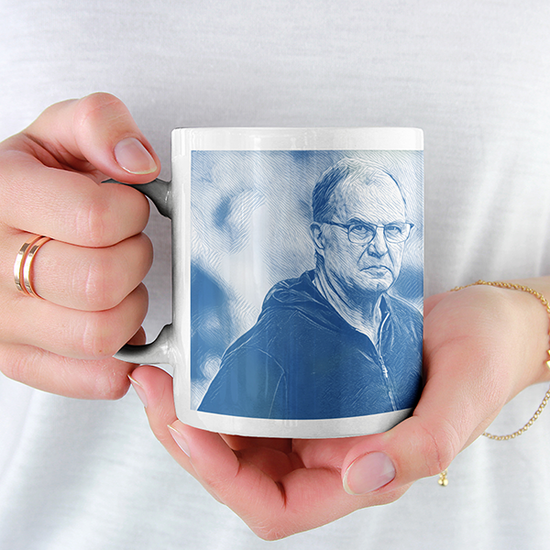 Leeds 2019/2020 Champions 'In Bielsa We Trust' Inspired Football Mug With Optional Coaster Set. Perfect item for The Peacocks fan.