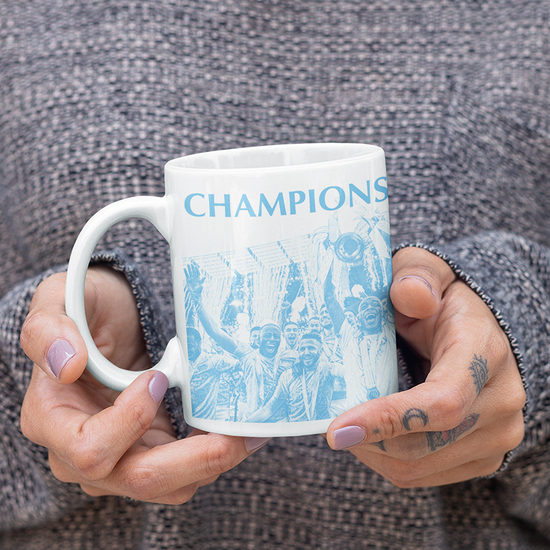 Manchester City 2020/2021 Champions Inspired 'Personalised' Football Mug With Optional Coaster Set