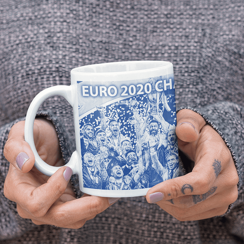 Italy 2020 Euro Champions InspiredPersonalised Football Mug with optional Coaster. Perfect item for the Azzurri fan.