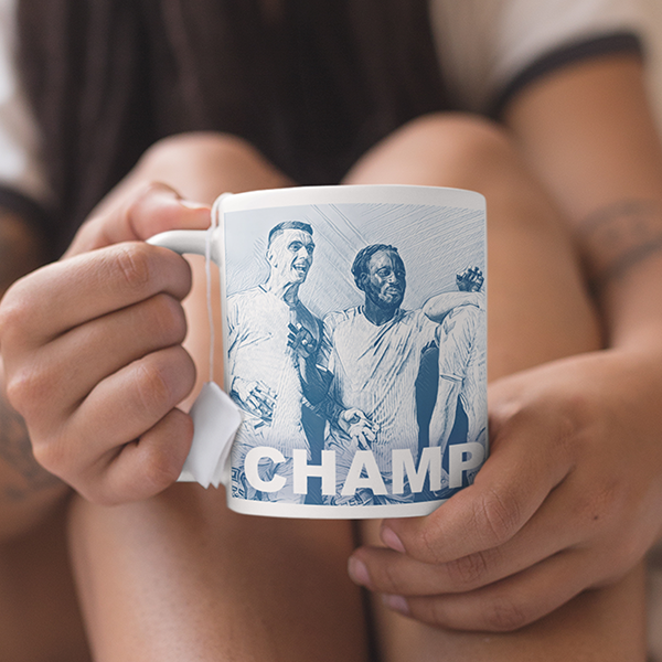 Coventry City 2019/2020 Champions Inspired Colours for Personalised Football Mug with optional Coaster. Perfect item for The Sky Blues fan.