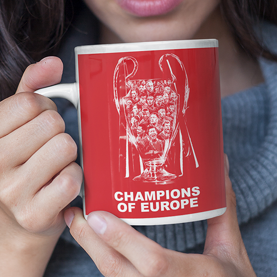 Bayern Munich 2019/2020 Champions of Europe Inspired Colours for Personalised Football Mug with optional Coaster. Perfect item for the Bavarians fan.