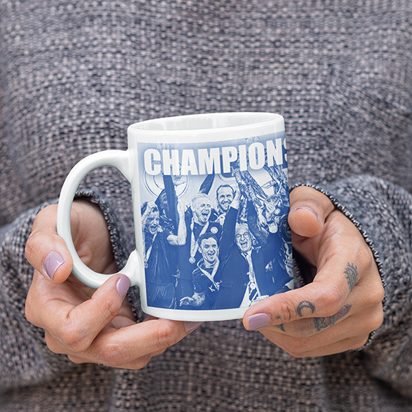 Leicester City 2016 Champions Inspired 'Personalised' Football Mug With Optional Coaster Set