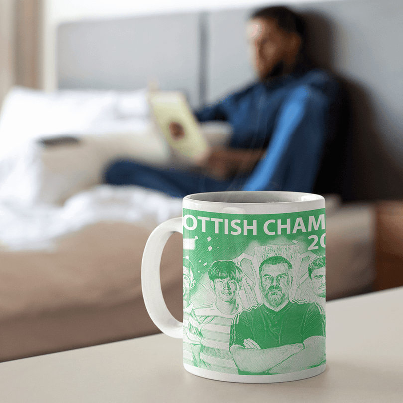 Celtic 2021/2022 Scottish Champions Inspired 'Personalised' Football Mug With Optional Coaster Set