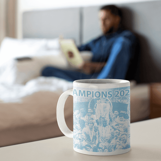 Manchester City 2021/2022 Champions Inspired 'Personalised' Football Mug With Optional Coaster Set