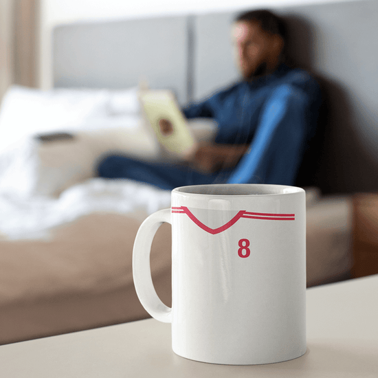 Poland Retro Style Home Kit Shirt Inspired Colours for Personalised Football Mug with optional Coaster. Perfect item for the Bialo-Czerwoni fan.