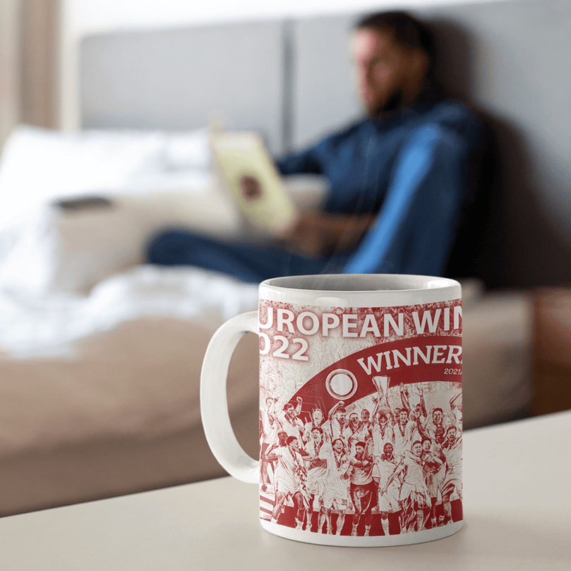 Frankfurt 2022 Europa Champions Inspired 'Personalised' Football Mug With Optional Coaster Set