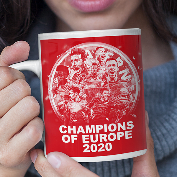 Bayern Munich 2019/2020 Champions of Europe Inspired Colours for Personalised Football Mug with optional Coaster. Perfect item for the Bavarians fan.