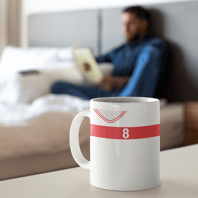 Turkey Retro Style Home Kit Shirt Inspired Colours for Personalised Football Mug with optional Coaster. Perfect item for the Ay-Yıldızlılar fans.