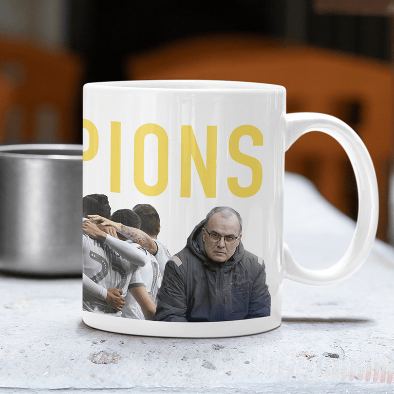 Leeds 2019/2020 Champions Inspired Football Mug With Optional Coaster Set. Perfect item for The Peacocks fan.