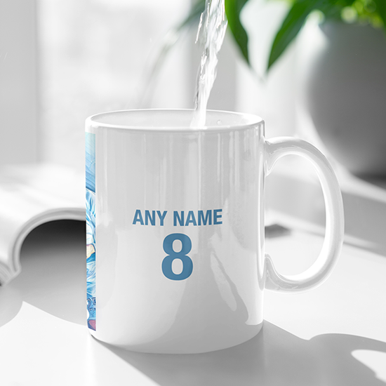 Coventry City 2019/2020 Champions Inspired Colours for Personalised Football Mug with optional Coaster. Perfect item for The Sky Blues fan.