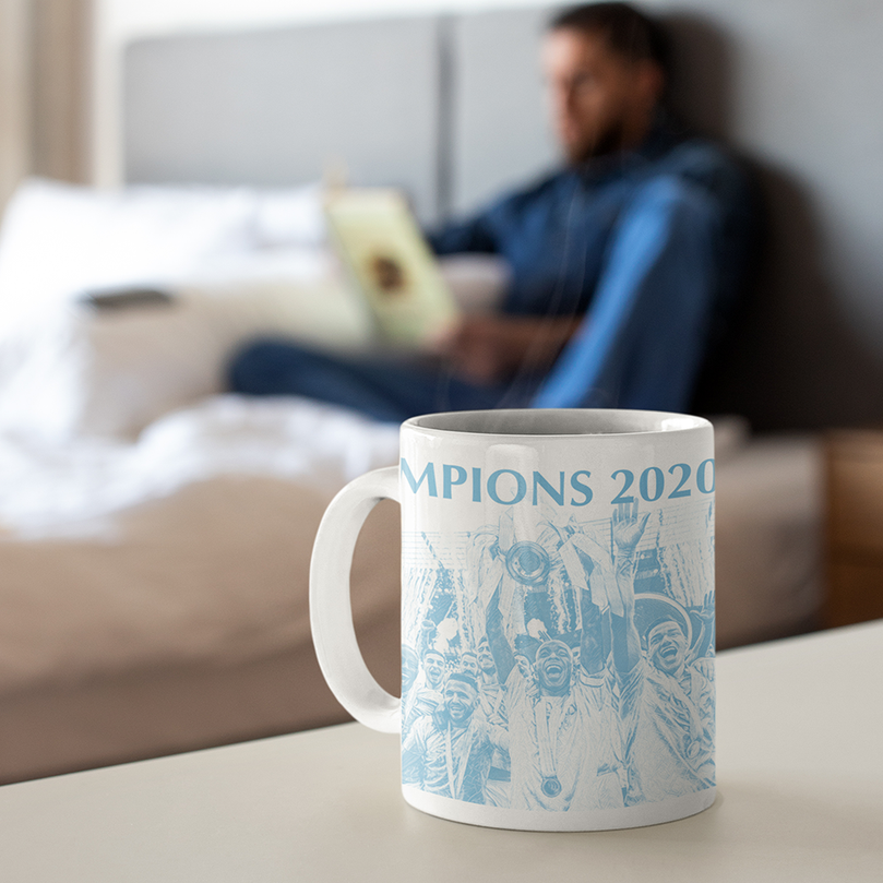 Manchester City 2020/2021 Champions Inspired 'Personalised' Football Mug With Optional Coaster Set