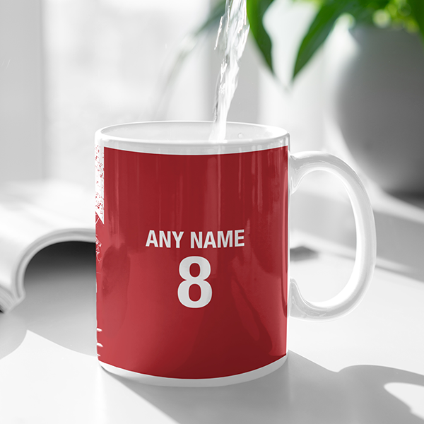 Bayern Munich 2019/2020 Champions of Europe Inspired Colours for Personalised Football Mug with optional Coaster. Perfect item for the Bavarians fan.