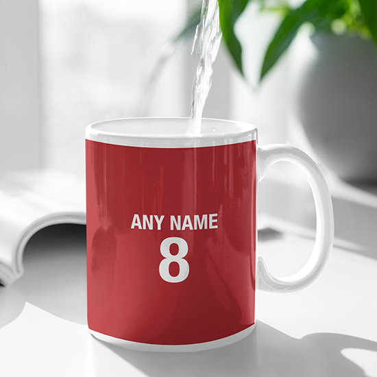 Bayern Munich 2019/2020 Champions of Europe Inspired Colours for Personalised Football Mug with optional Coaster. Perfect item for the Bavarians fan.